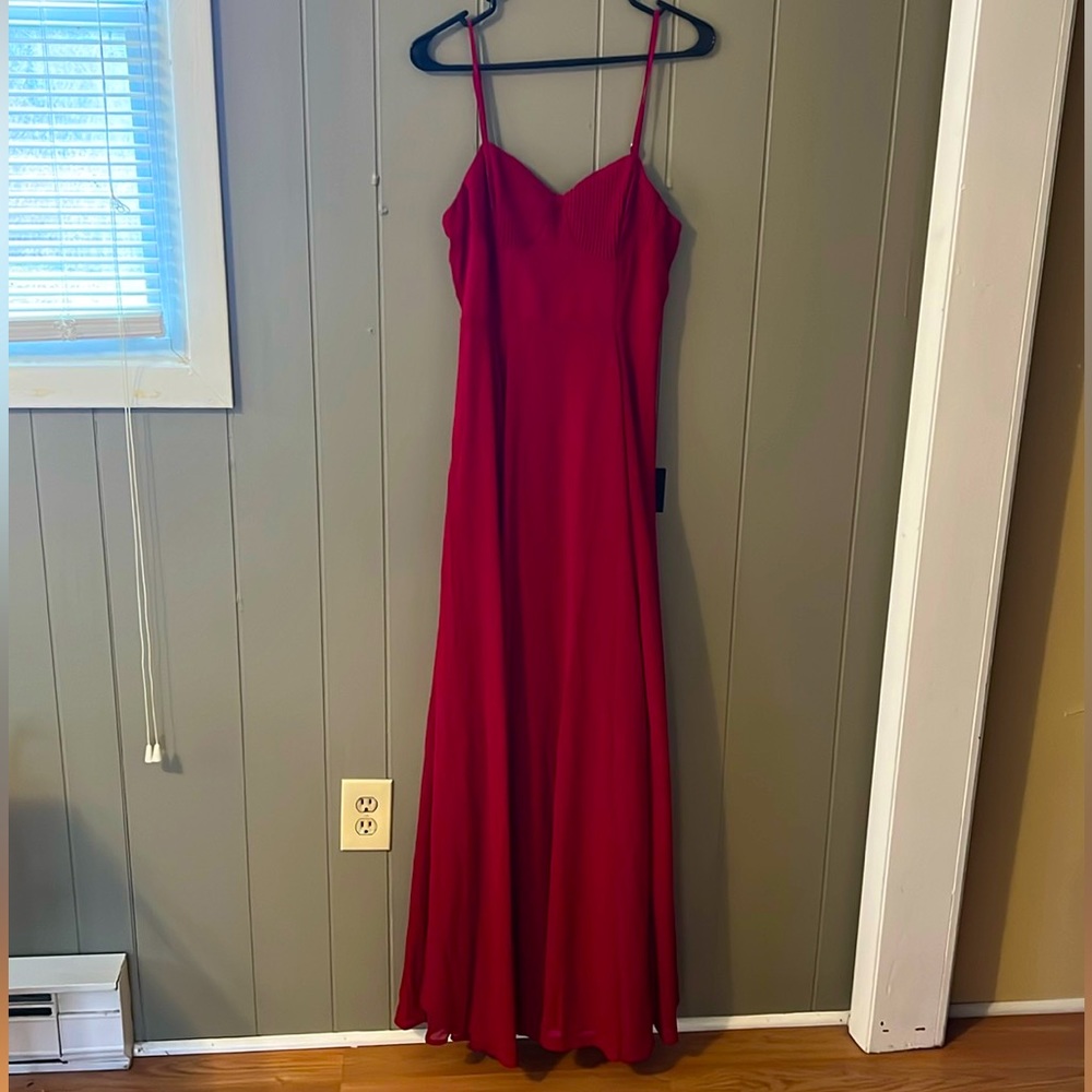 Red Lulus wedding guest dress size M